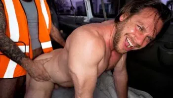 Construction Worker Plows Ass